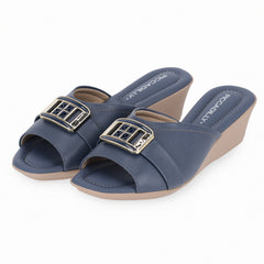 MID WEDGES SANDALS SLIP ON NAVY PICCADILLY