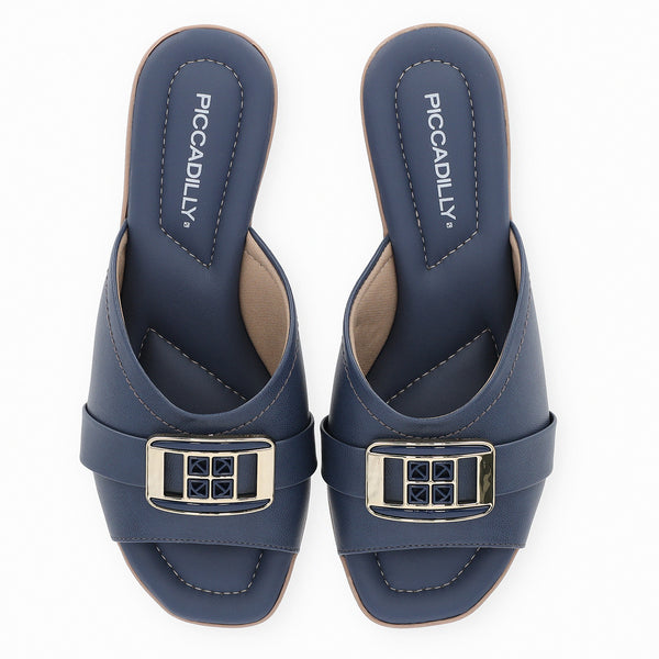 MID WEDGES SANDALS SLIP ON NAVY PICCADILLY