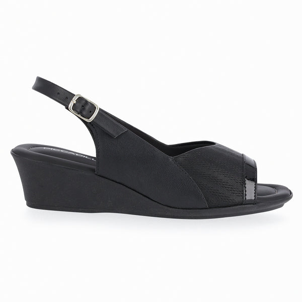 MID WEDGES SANDALS BLACK PICCADILLY
