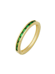 18K GOLD PLATED GREEN ZIRCONI RING 13