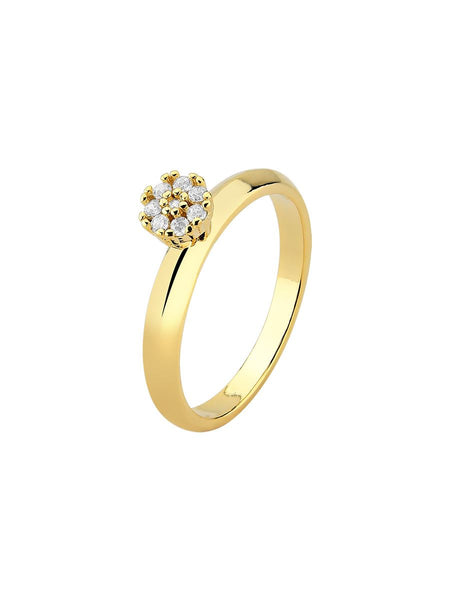 18K GOLD PLATED SOLITARIE ZIRCONI RING 19