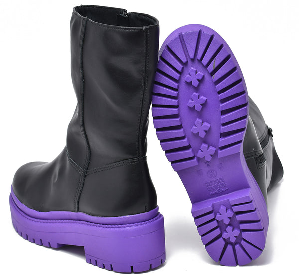 MID FASHION BOOT PURPLE BLACK VIA MARTE