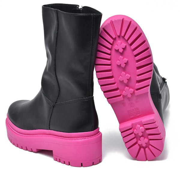 MID FASHION BOOT PINK BLACK VIA MARTE