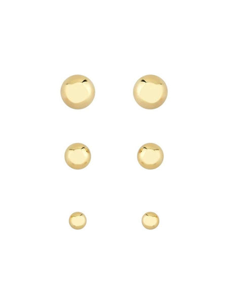 PLATED 18K GOLD ROUND SET EARRING