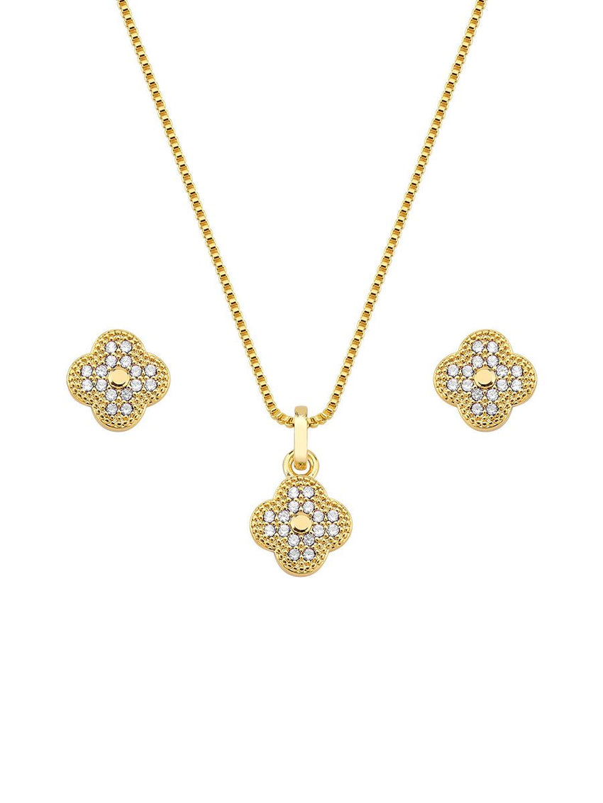 18K GOLD PLATED NECKLACE AND EARRING SET