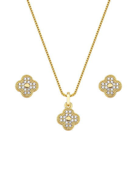 18K GOLD PLATED NECKLACE AND EARRING SET