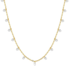 18K GOLD PLATED NECKLACE SPARKLING ROUND