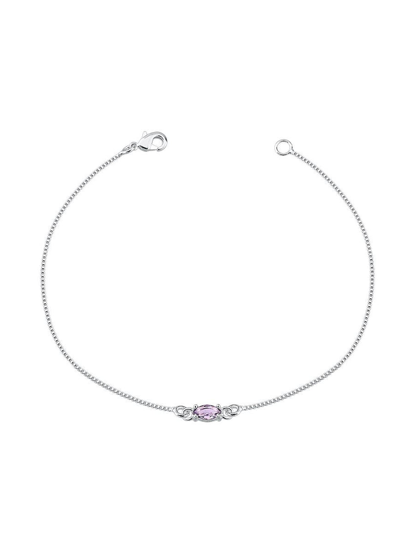 925 SILVER BRACELET STONE ZIRCONI PURPLE