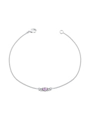 925 SILVER BRACELET STONE ZIRCONI PURPLE