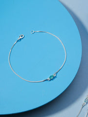 925 SILVER BRACELET STONE ZIRCONI AQUAMARINE