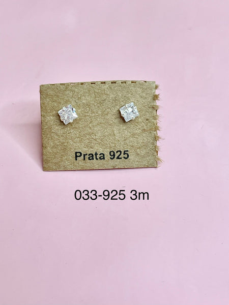 925 Silver EARRING SQUARE ZIRCONI 3MM 5MM