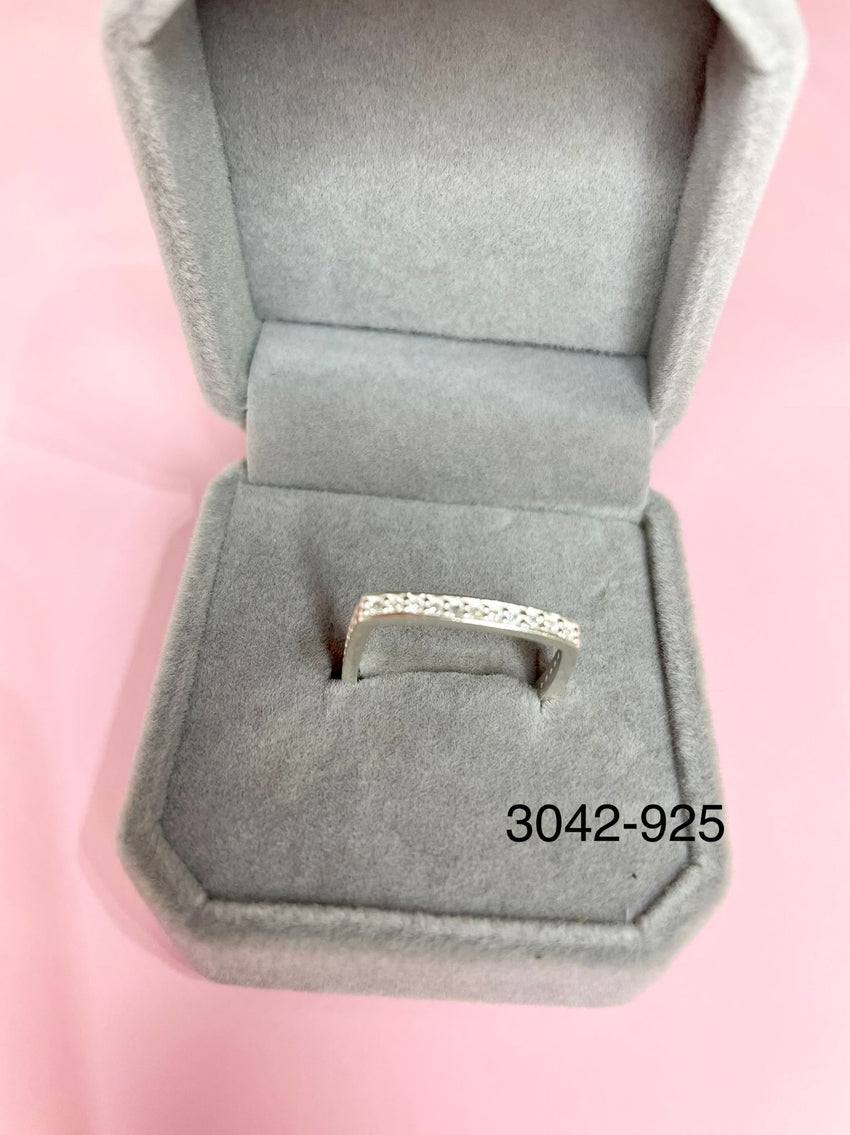 925 Silver Square Zirconi Stone Ring