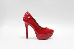 HIGH HEEL PLATAFORM STILLETO PUMP RED SHINE VIZZANO