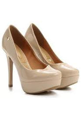 HIGH HEEL PLATAFORM STILLETO PUMP CREAM SHINE VIZZANO