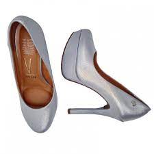 HIGH HEEL PLATAFORM STILLETO PUMP SILVER VIZZANO