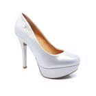 HIGH HEEL PLATAFORM STILLETO PUMP SILVER VIZZANO