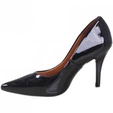 HIGH STILLETO PUMP BLACK SHINE VIZZANO