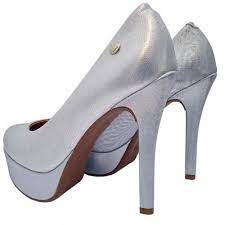 HIGH HEEL PLATAFORM STILLETO PUMP SILVER VIZZANO