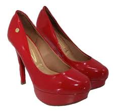 HIGH HEEL PLATAFORM STILLETO PUMP RED SHINE VIZZANO