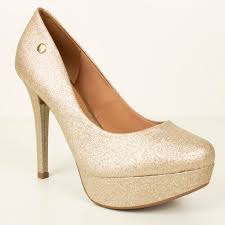 HIGH HEEL PLATAFORM STILLETO PUMP GOLDEN VIZZANO