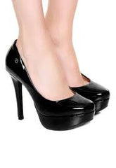 HIGH HEEL PLATAFORM STILLETO PUMP BLACK SHINE VIZZANO